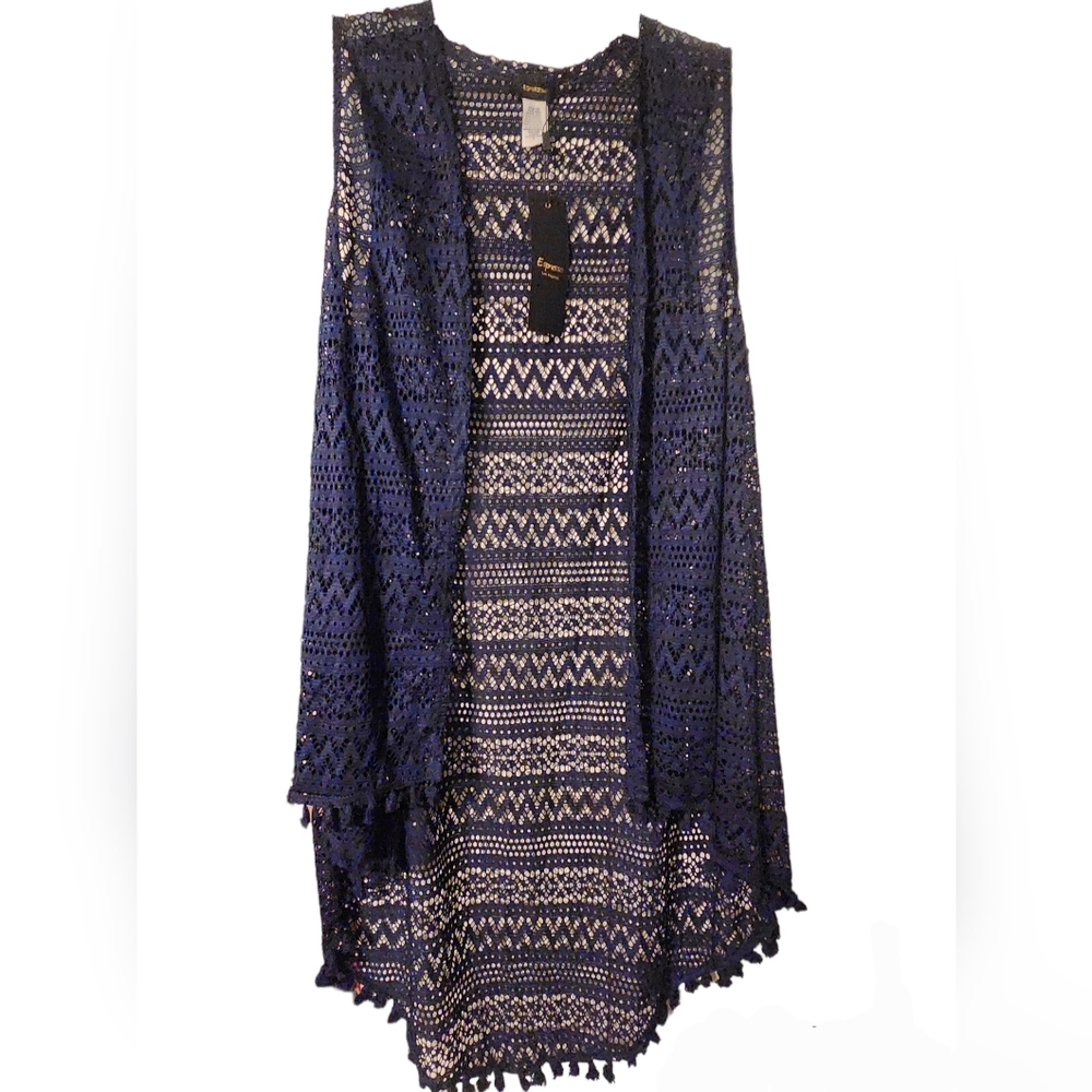 Lace crochet vest